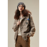 Unisex Jacket Plaid Coat Men's and Women's Spring and Autumn Jacket Top